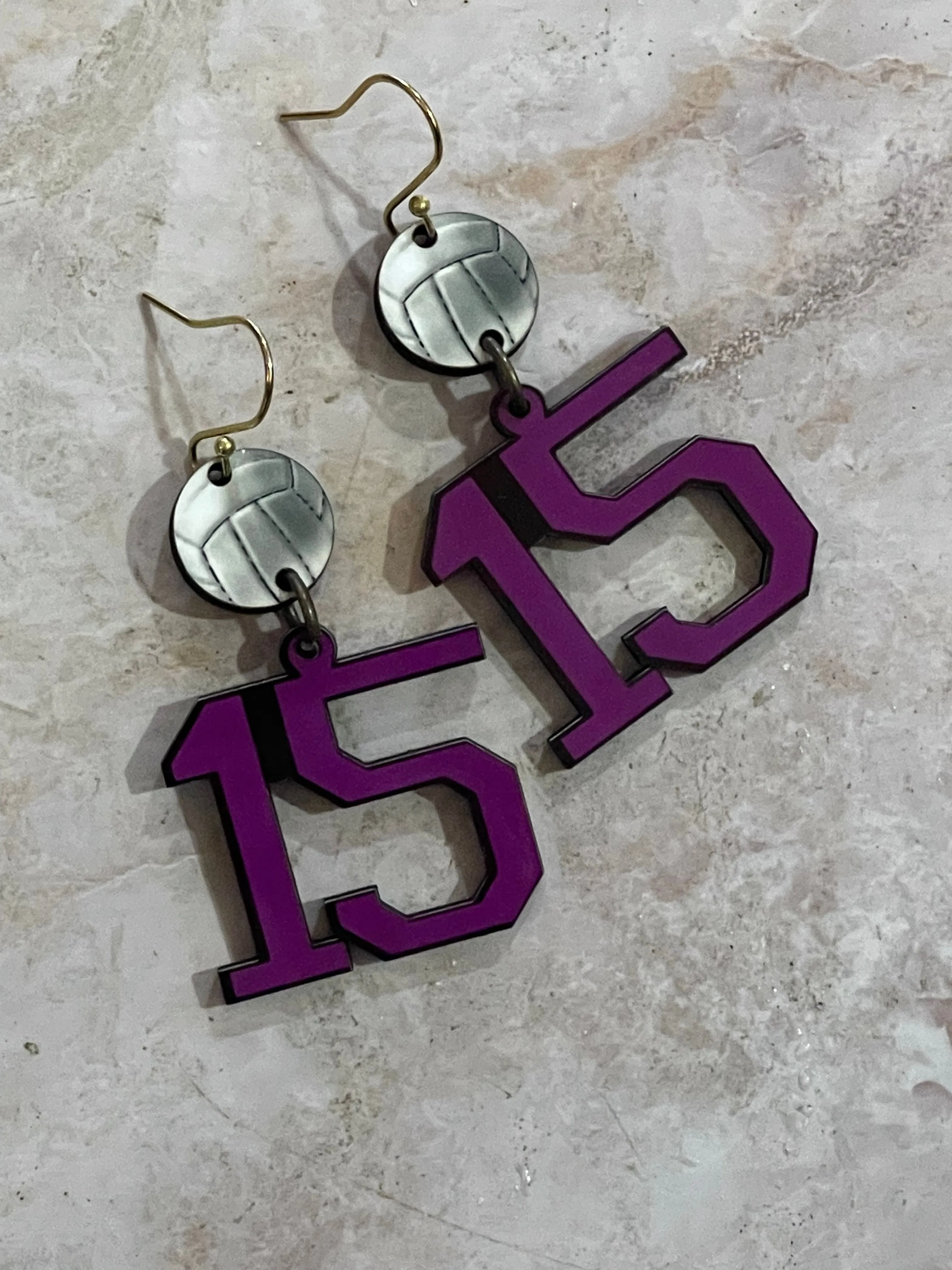 Custom Team Earrings | Custom Player Number  Earrings | Team Color Earrings