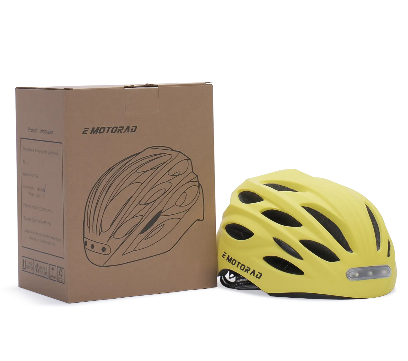 EMotorad Beacon Helmet - Adjustable Cycle Helmet with Front and Back LED Safety Light for Ages 12 Years and Above