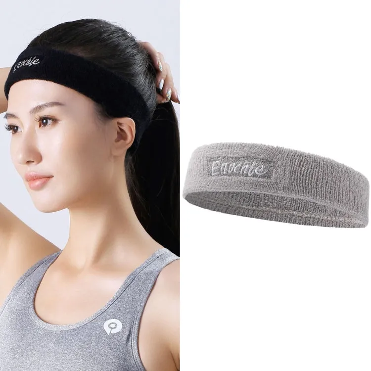 Enochle Sports Sweat-Absorbent Headband Combed Cotton Knitted Sweatband(Gray)