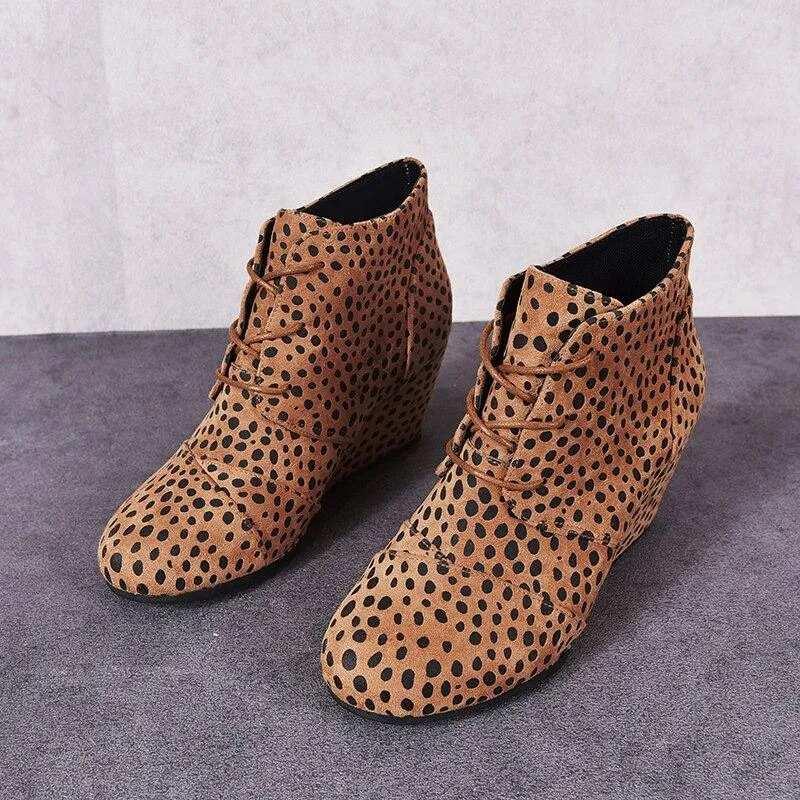 Female Casual Shoes Woman Platform High Increased Heels Botas