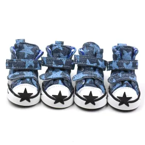 Five-pointed star pattern dog shoes with double Magic stick  non slip pet puppy dog shoes with 5 size