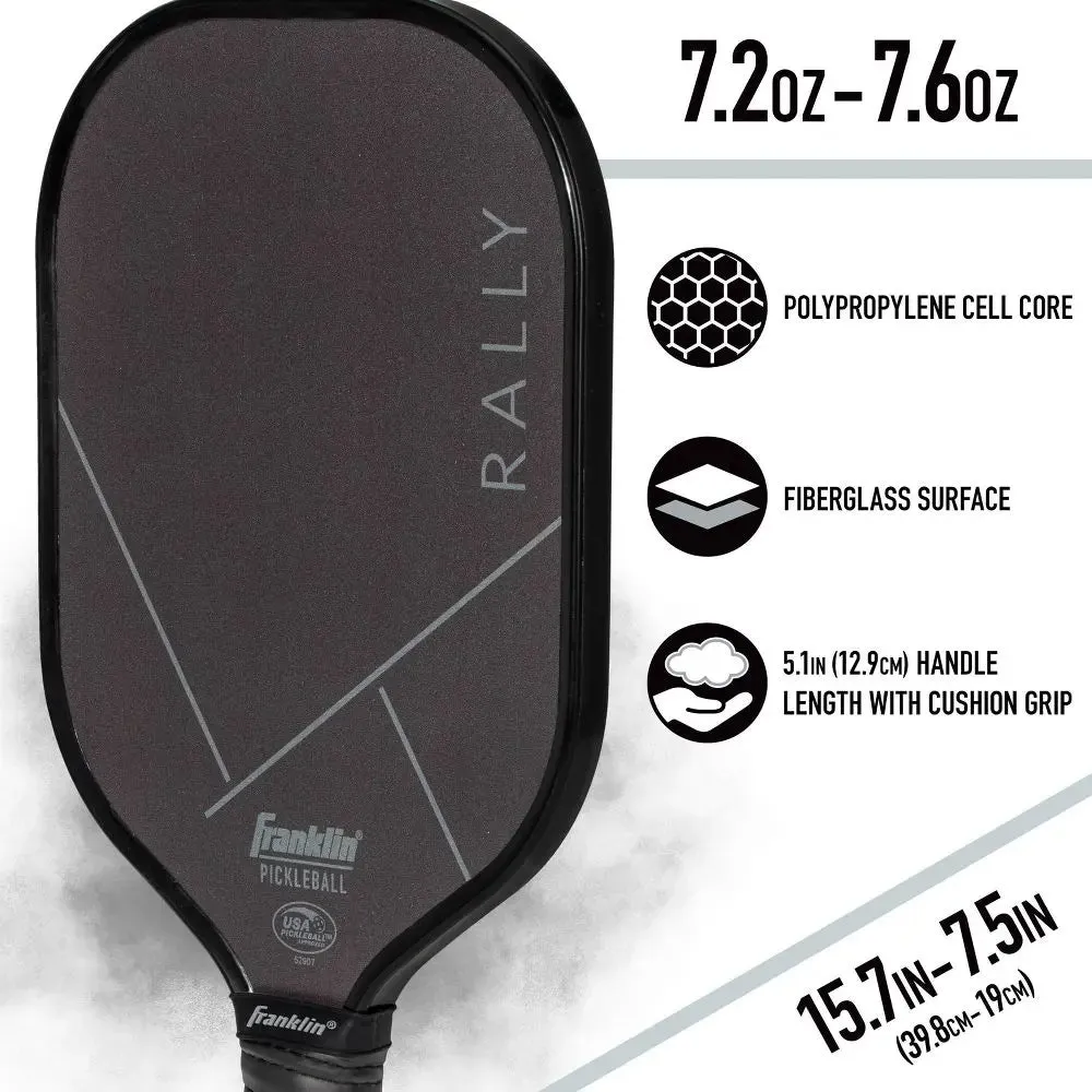 Franklin Sports 2024 Rally PP Paddle Racquets - Charcoal