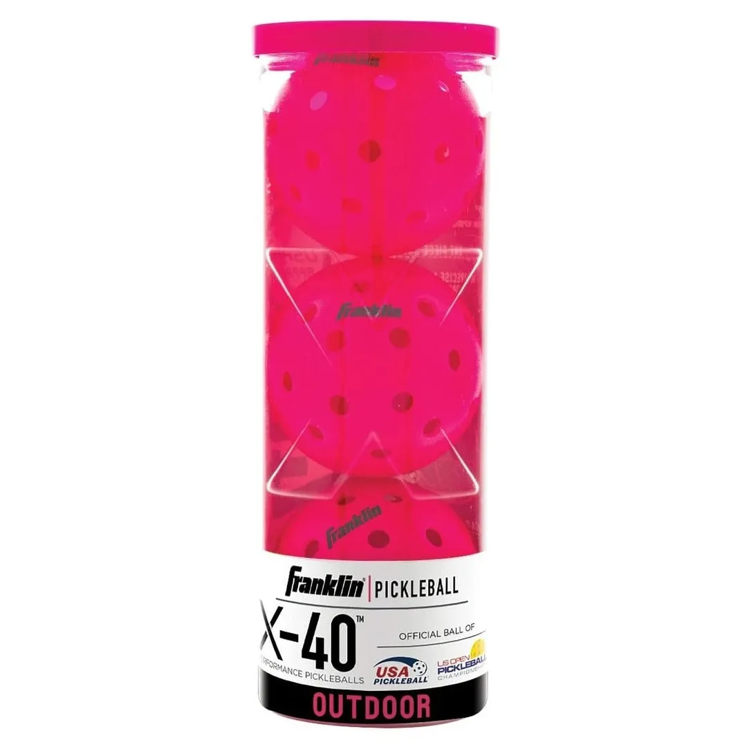 Franklin X-40 Outdoor 3 Pack Tube Pickleballs