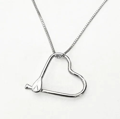 Free-Form Silver Medium Heart SUP Pendant