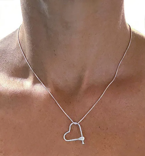 Free-Form Silver Medium Heart SUP Pendant