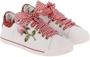 Girls Red Flower Trainer