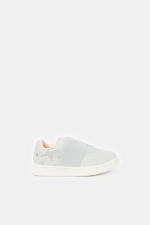 Girls Silver Slip-On Sneaker