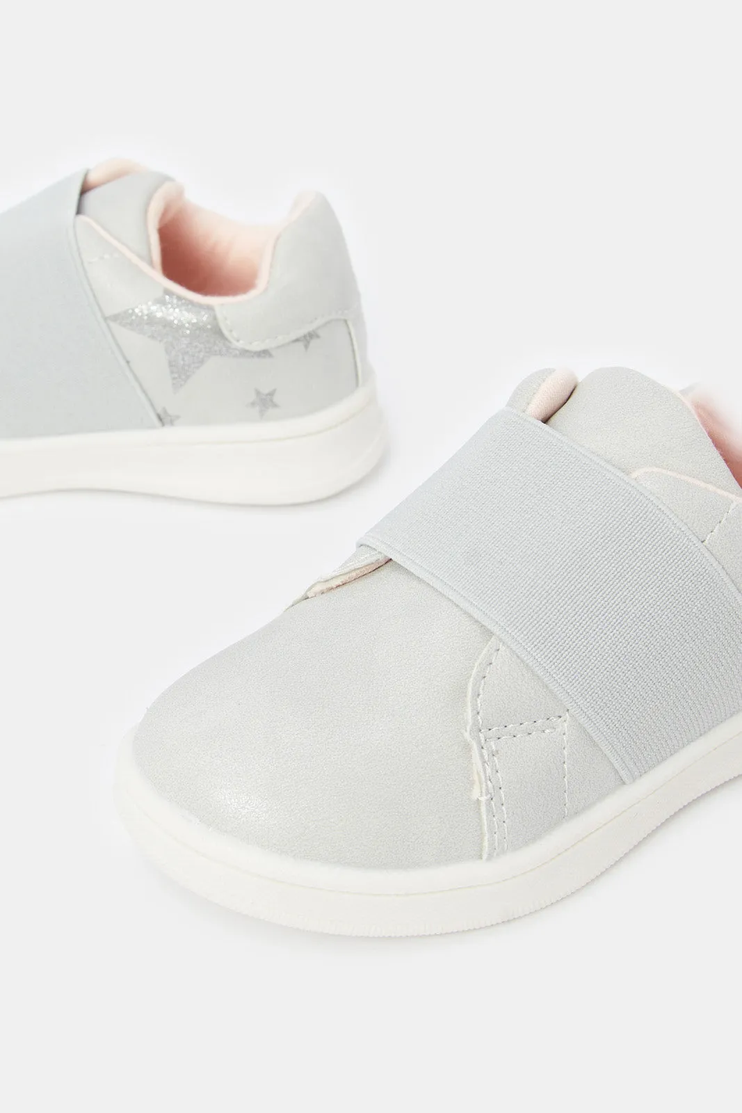 Girls Silver Slip-On Sneaker