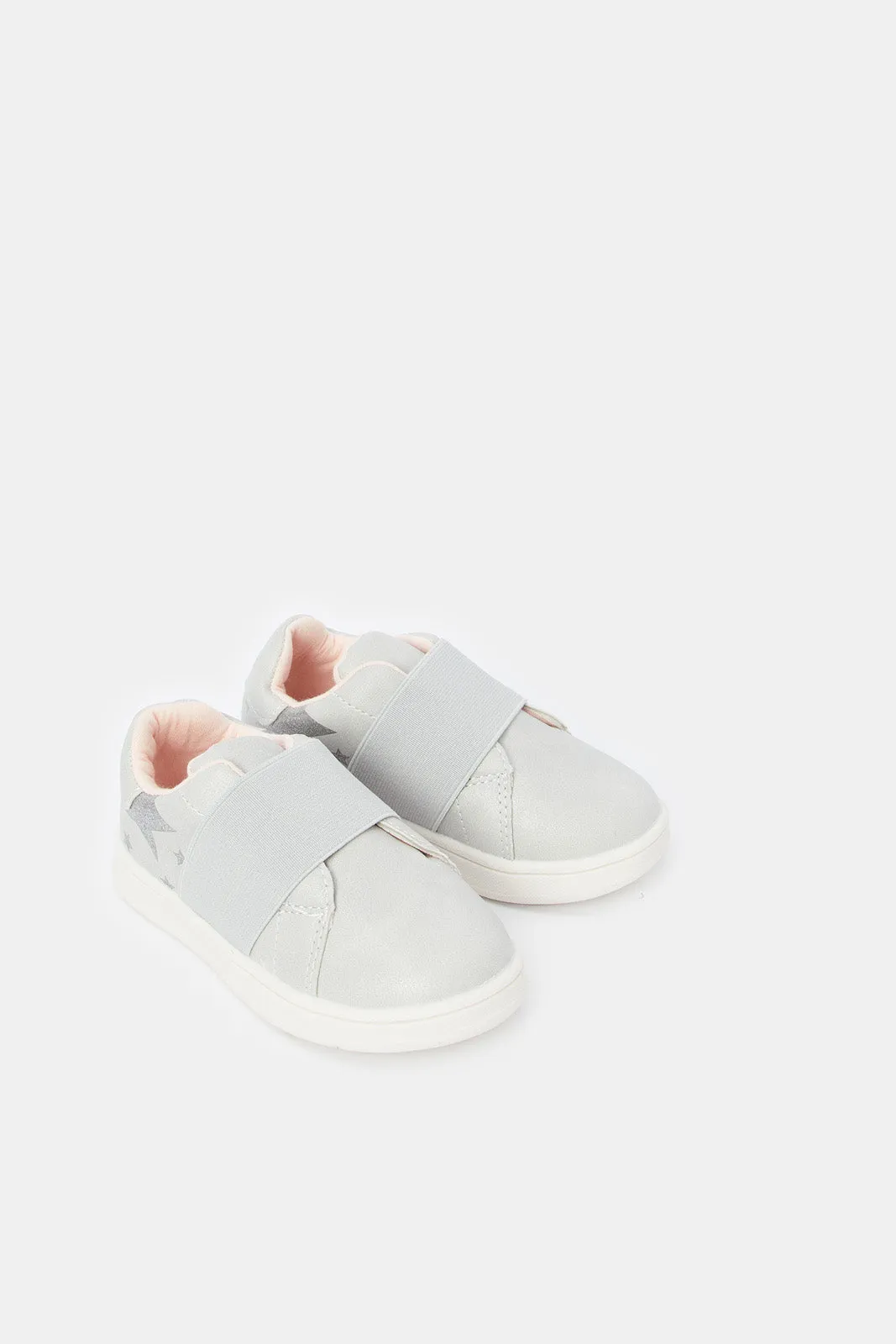 Girls Silver Slip-On Sneaker