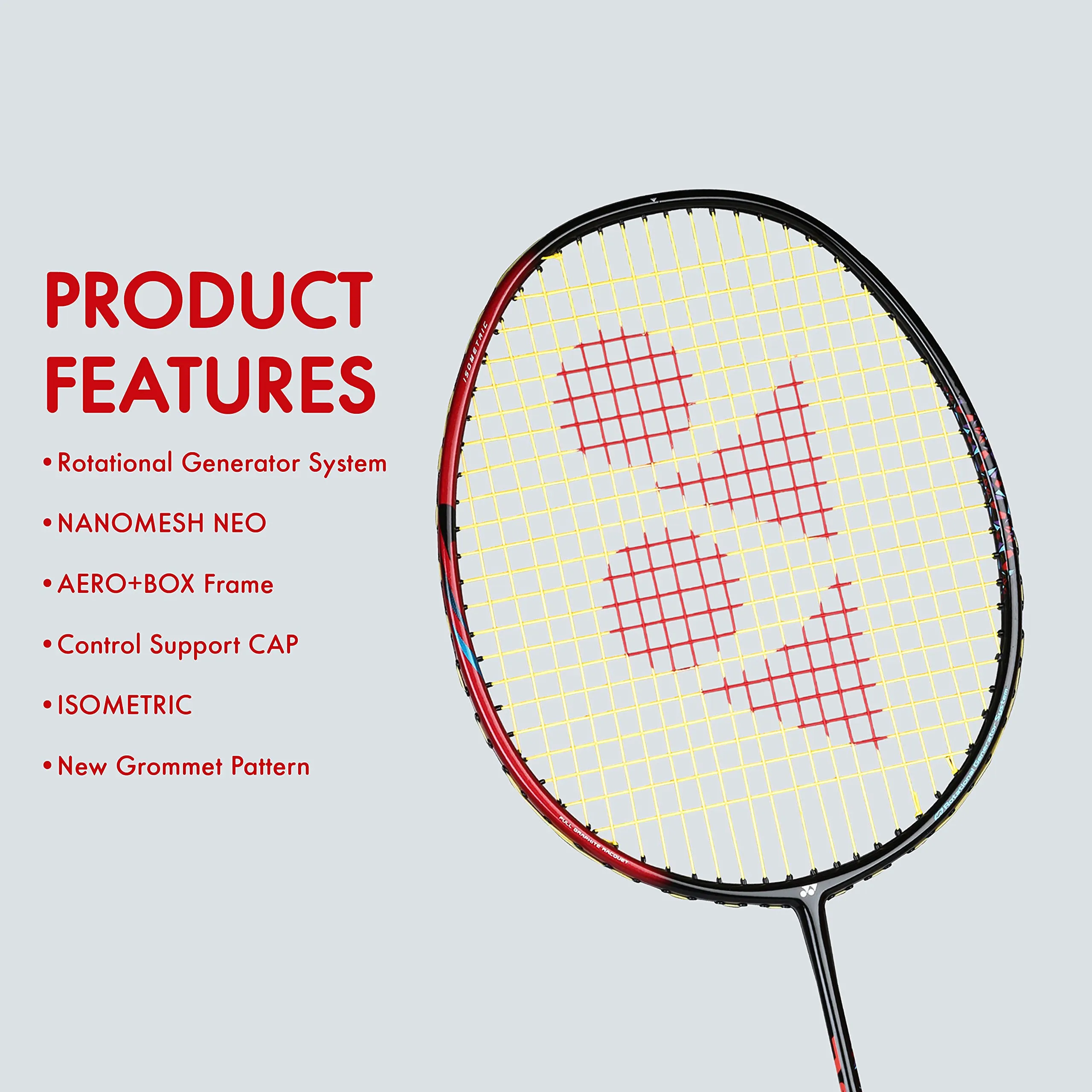 Graphite Badminton Racquet Smash ( Black Flash Red  | G4  | 73 Grams  | 28 lbs Tension)