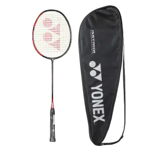 Graphite Badminton Racquet Smash ( Black Flash Red  | G4  | 73 Grams  | 28 lbs Tension)