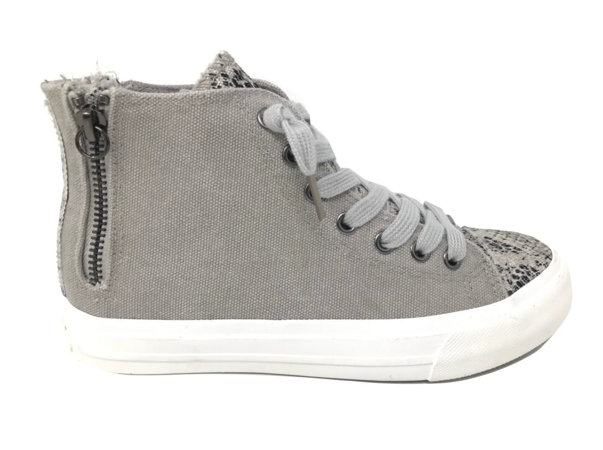 Gypsy Jazz "Lou" Grey Snakeskin Slip-on Shoes