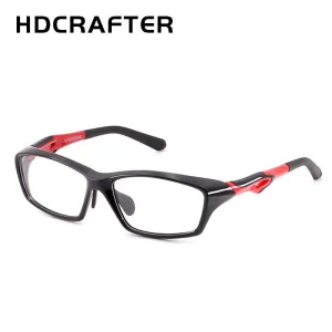 Hdcrafter Men's Full Rim Square TR 90 Resin Titanium Sports Frame Eyeglasses Tr8021