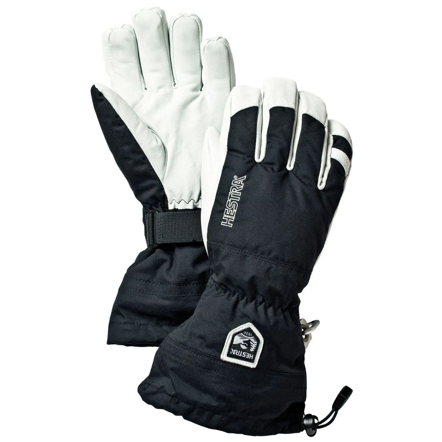 Hestra Army leather ski gloves, black