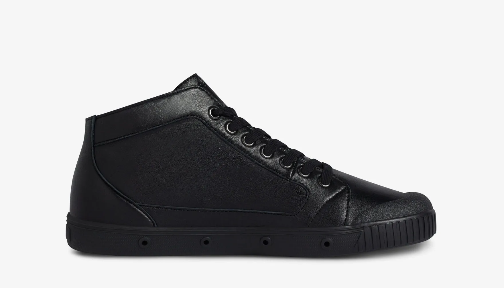 High Top Lambskin Trainers in Black