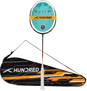 Hundred Cult 77 High Speed Attacks Unstrung Badminton Racquet (Black / White)