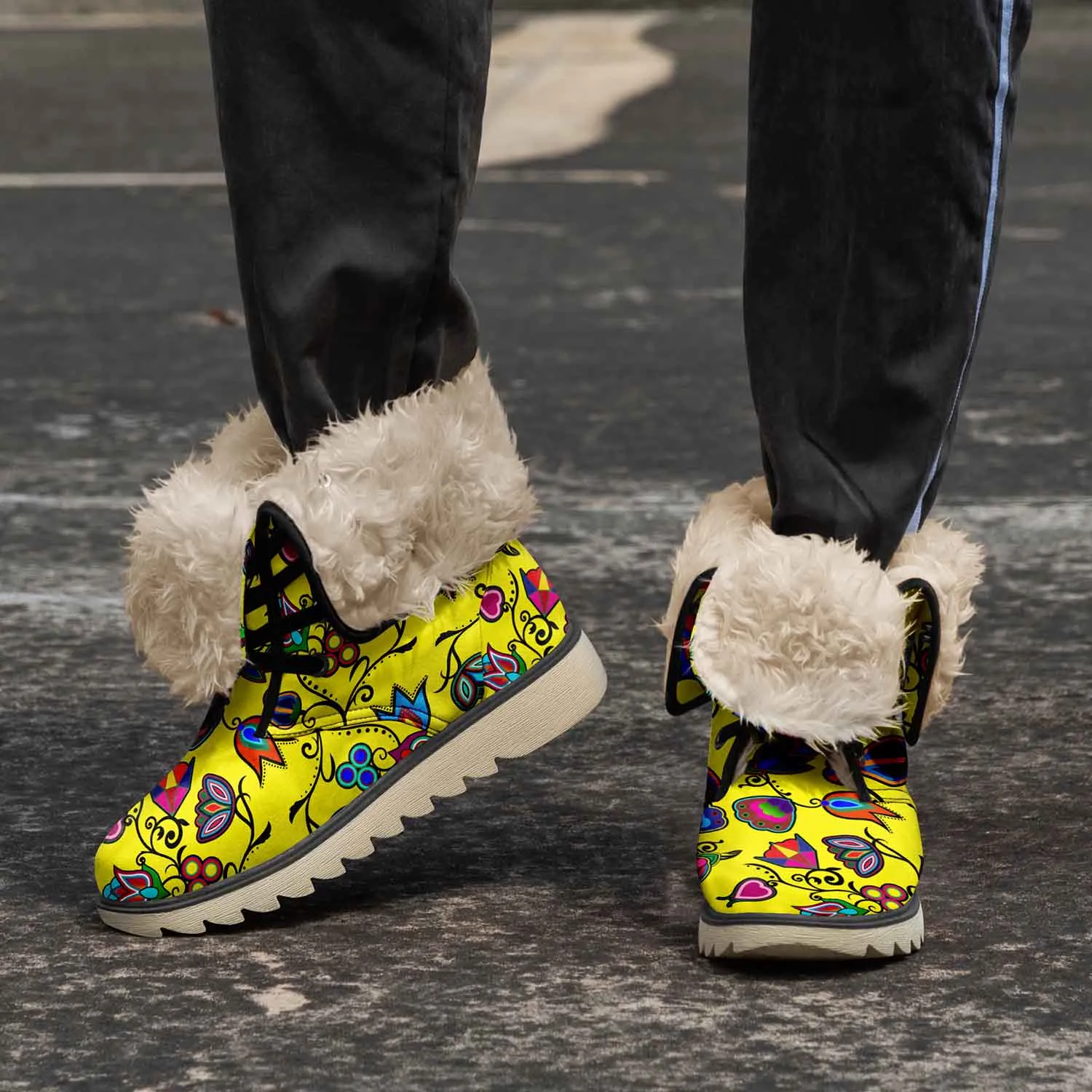 Indigenous Paisley Yellow Polar Winter Boots