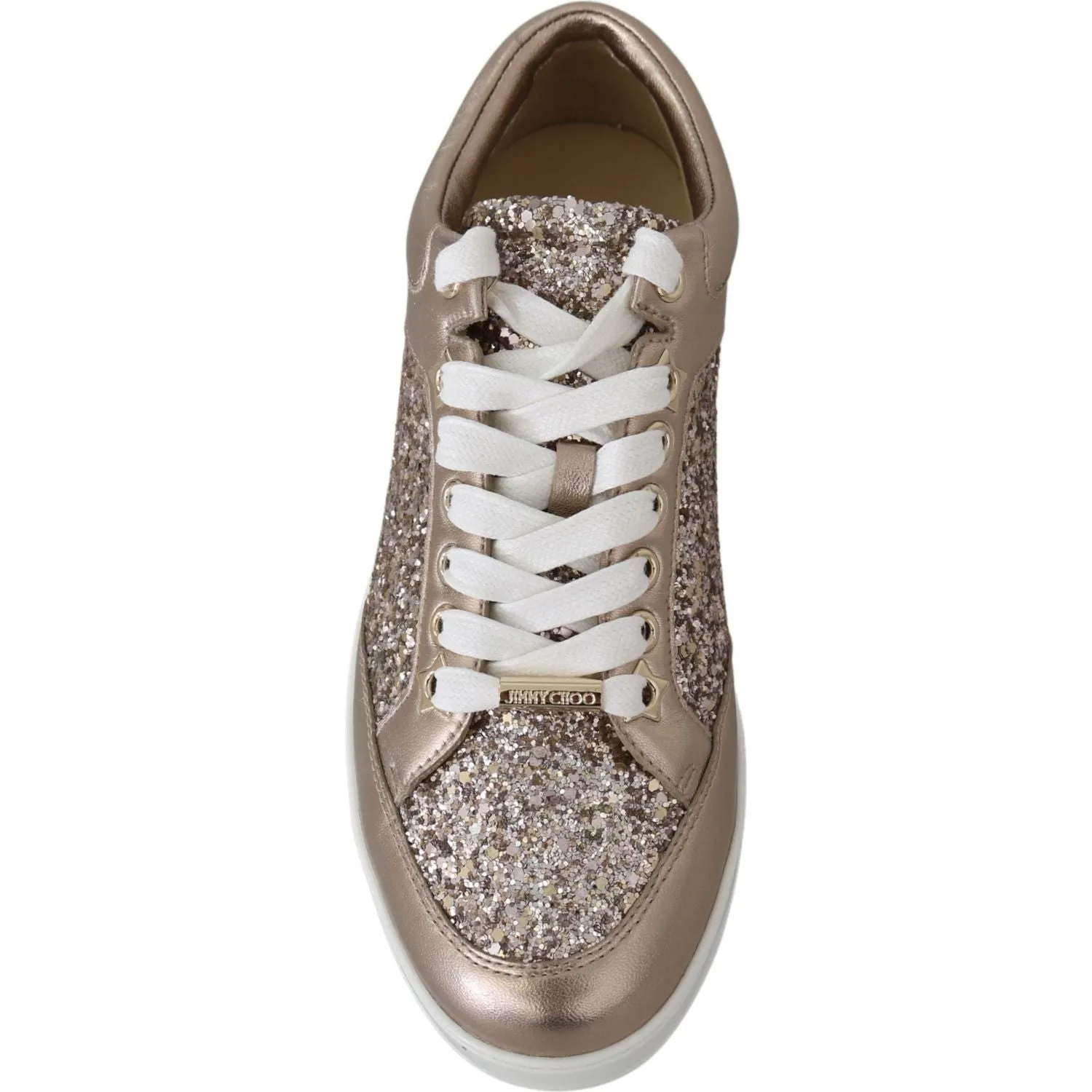 Jimmy Choo Ballet Pink Glitter Leather Sneakers