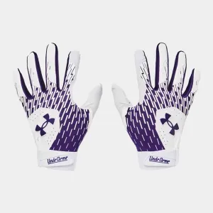 Kids' UA Clean Up Batting Gloves, White/Purple