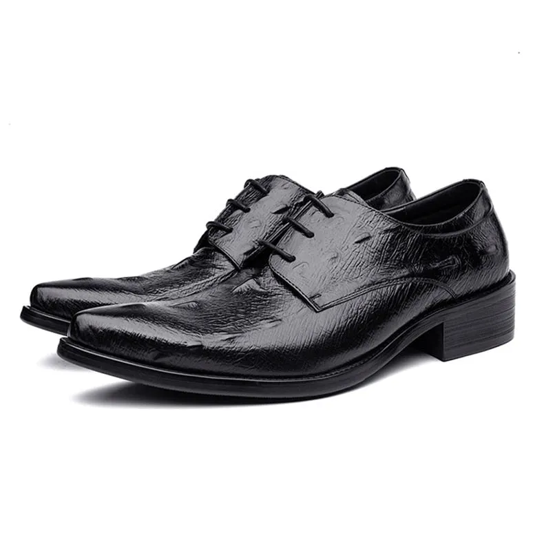 LuxeCroco Executive Lace Up Oxford Dress Shoes