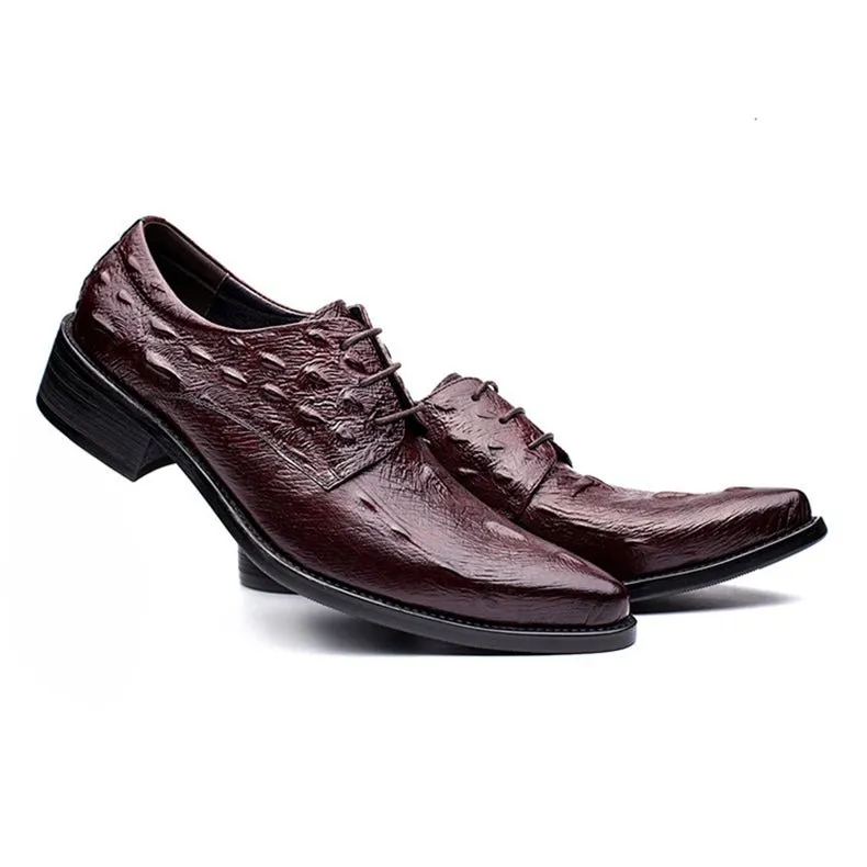 LuxeCroco Executive Lace Up Oxford Dress Shoes