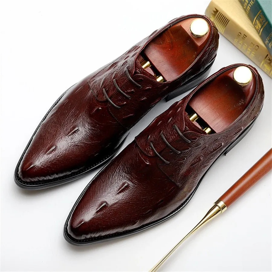 LuxeCroco Executive Lace Up Oxford Dress Shoes