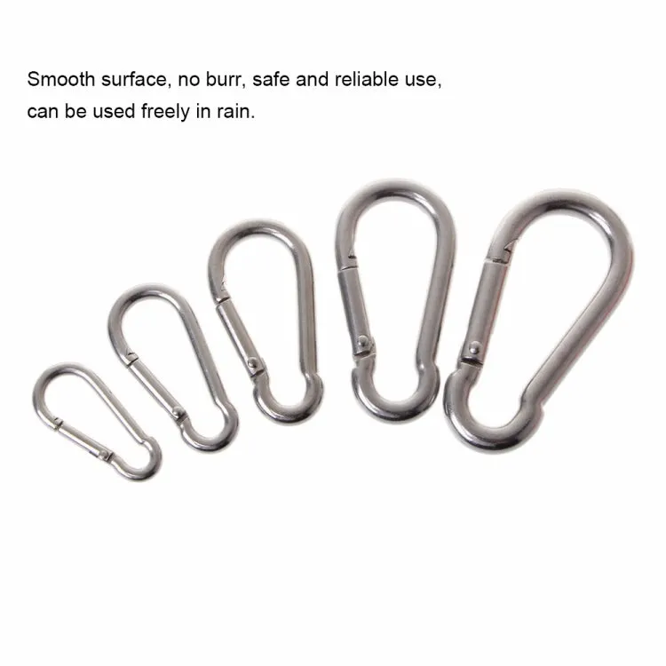 M4 Stainless Steel Carabiner Spring Hook Multi-tool Mountaineering Buckle Lock Camping Hook Rope, Inner Diameter: 3.93mm