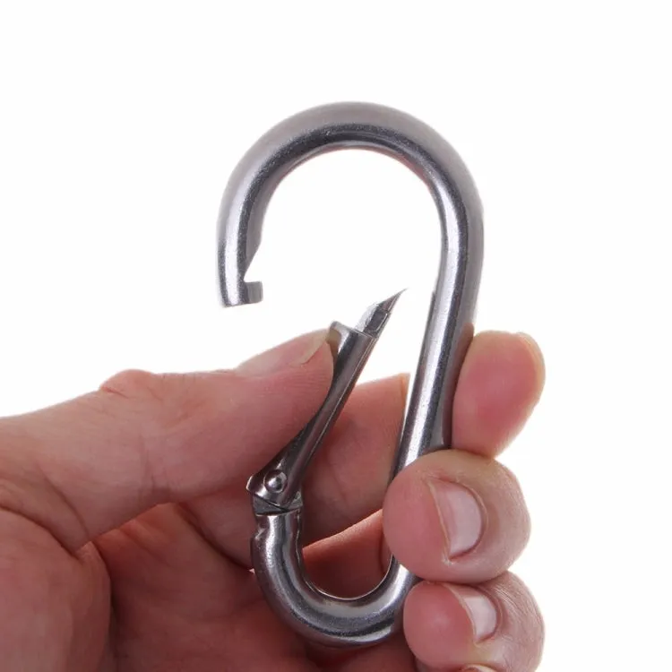 M4 Stainless Steel Carabiner Spring Hook Multi-tool Mountaineering Buckle Lock Camping Hook Rope, Inner Diameter: 3.93mm