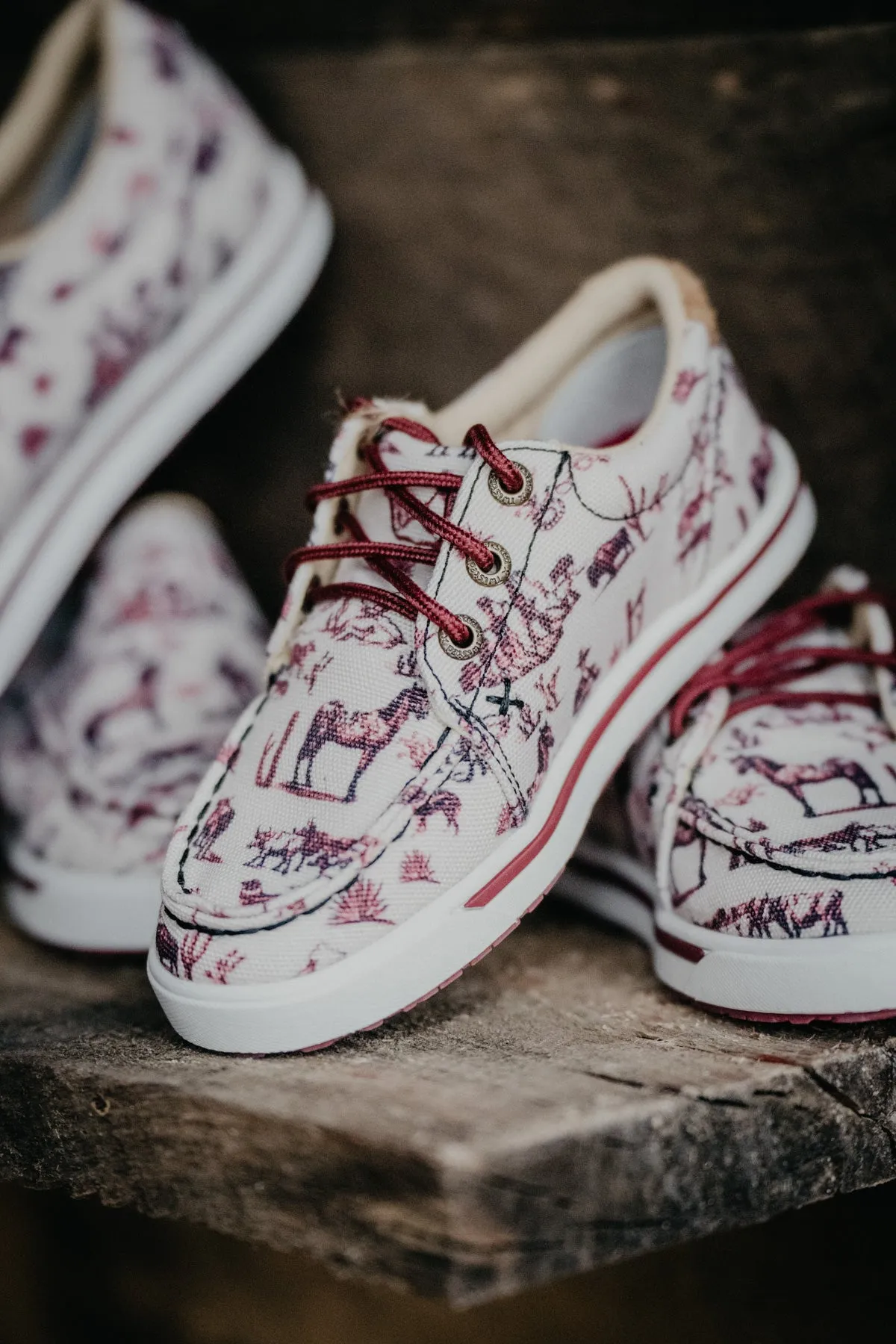 Maroon Western Printed Youth Casual Shoes by Twisted X