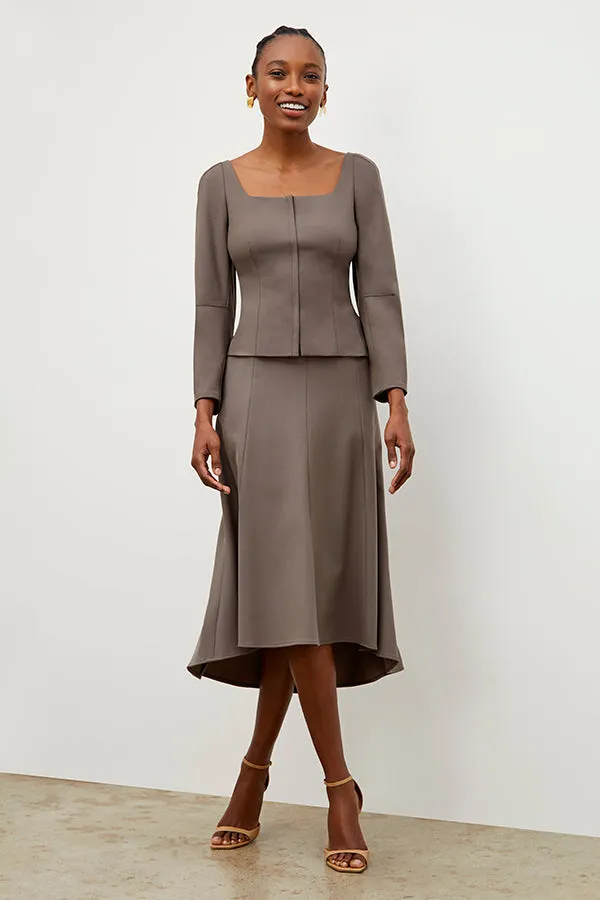 Melrose Skirt - Sharkskin :: Mink