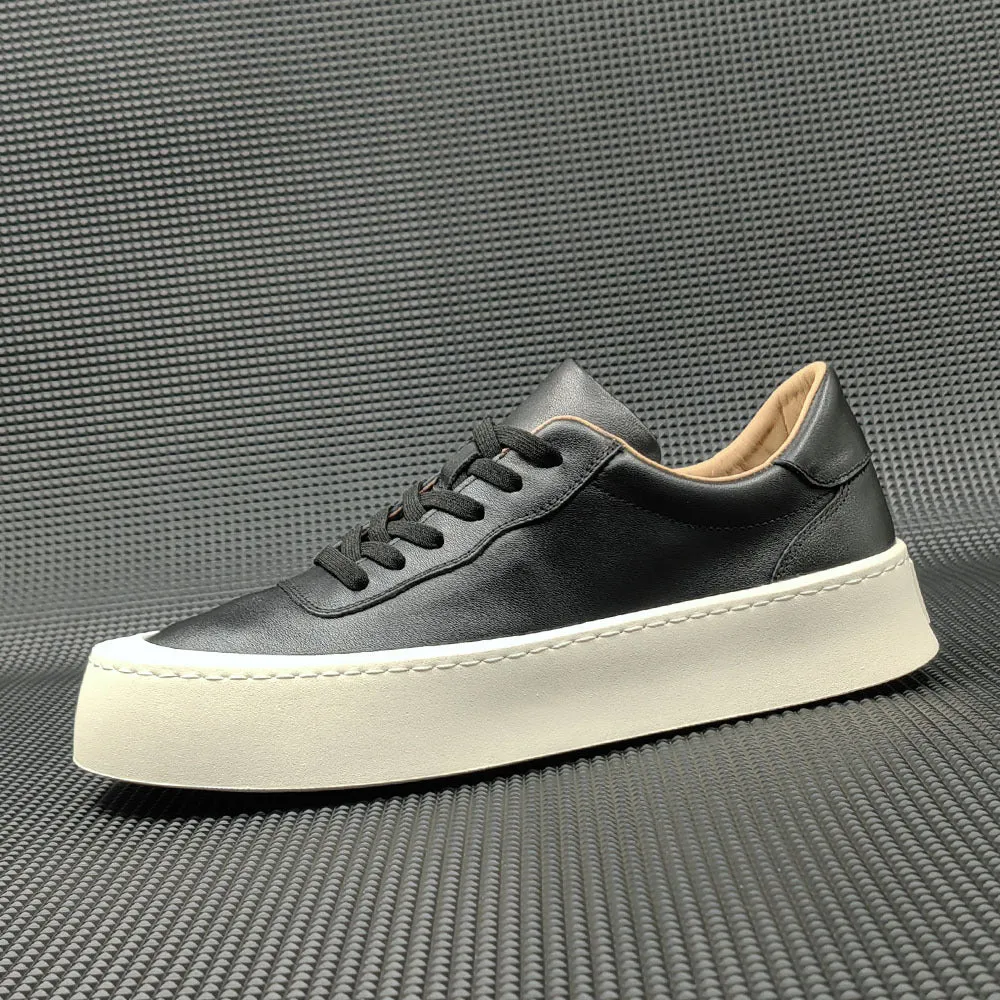 Men Minimalist Leather Casual Skate Sneakers