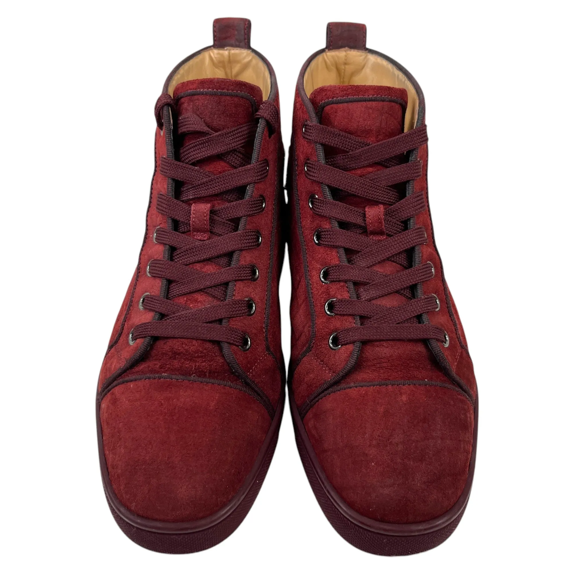 Men's Suede Croc Effect High Trainers Burgundy Size EU 40 / UK 6