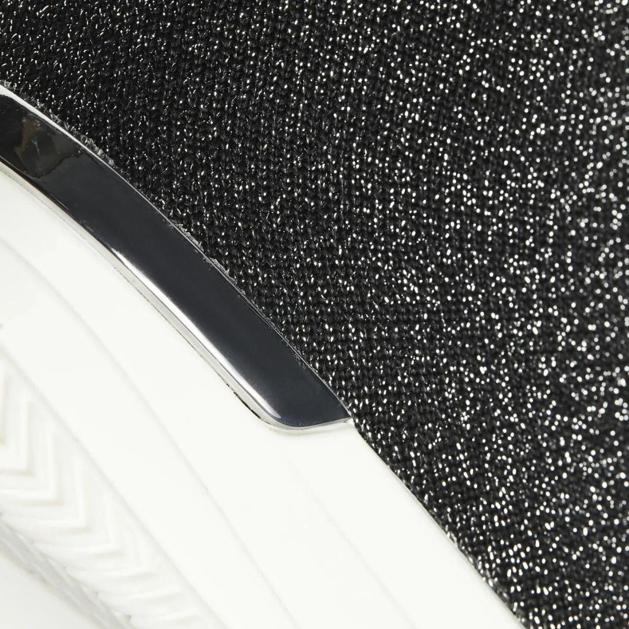 Miss Mallet Black Glitter Sock Runner Sneaker