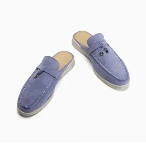 Natural Suede Mules Genuine Leather Shoes