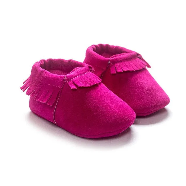 Newborn Boy Girl Suede Tassel Shoes Toddler Soft Sole Crib Slip-On Pre-walker Infant Coral Velvet Moccasins High Quality