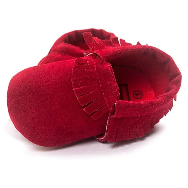 Newborn Boy Girl Suede Tassel Shoes Toddler Soft Sole Crib Slip-On Pre-walker Infant Coral Velvet Moccasins High Quality