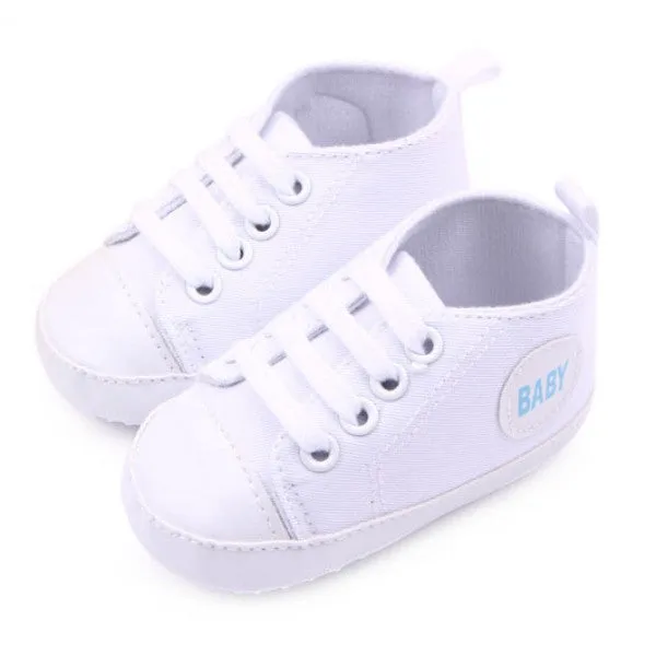 Newest Fashion Baby Boys Girls Canvas Shoes Infant Soft Sole Crib Prewalker 0-12M 12 Colors