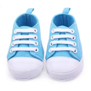 Newest Fashion Baby Boys Girls Canvas Shoes Infant Soft Sole Crib Prewalker 0-12M 12 Colors