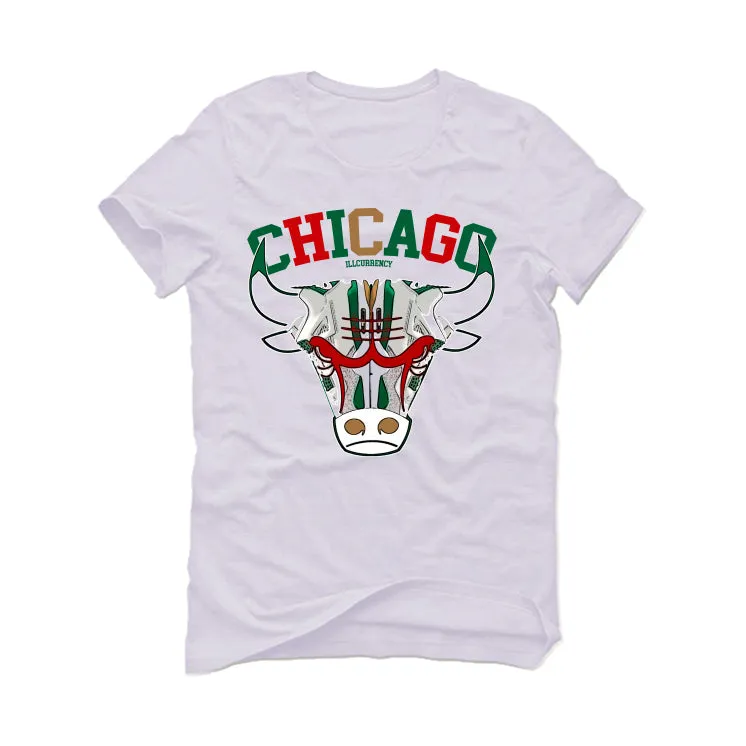 Nike SB x Air Jordan 4 “Pine Green” | illcurrency White T-Shirt (Bulls head chicago)