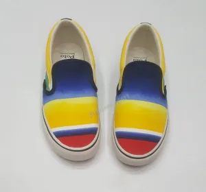 Nwt Polo Ralph Lauren Striped Slip On Sneakers