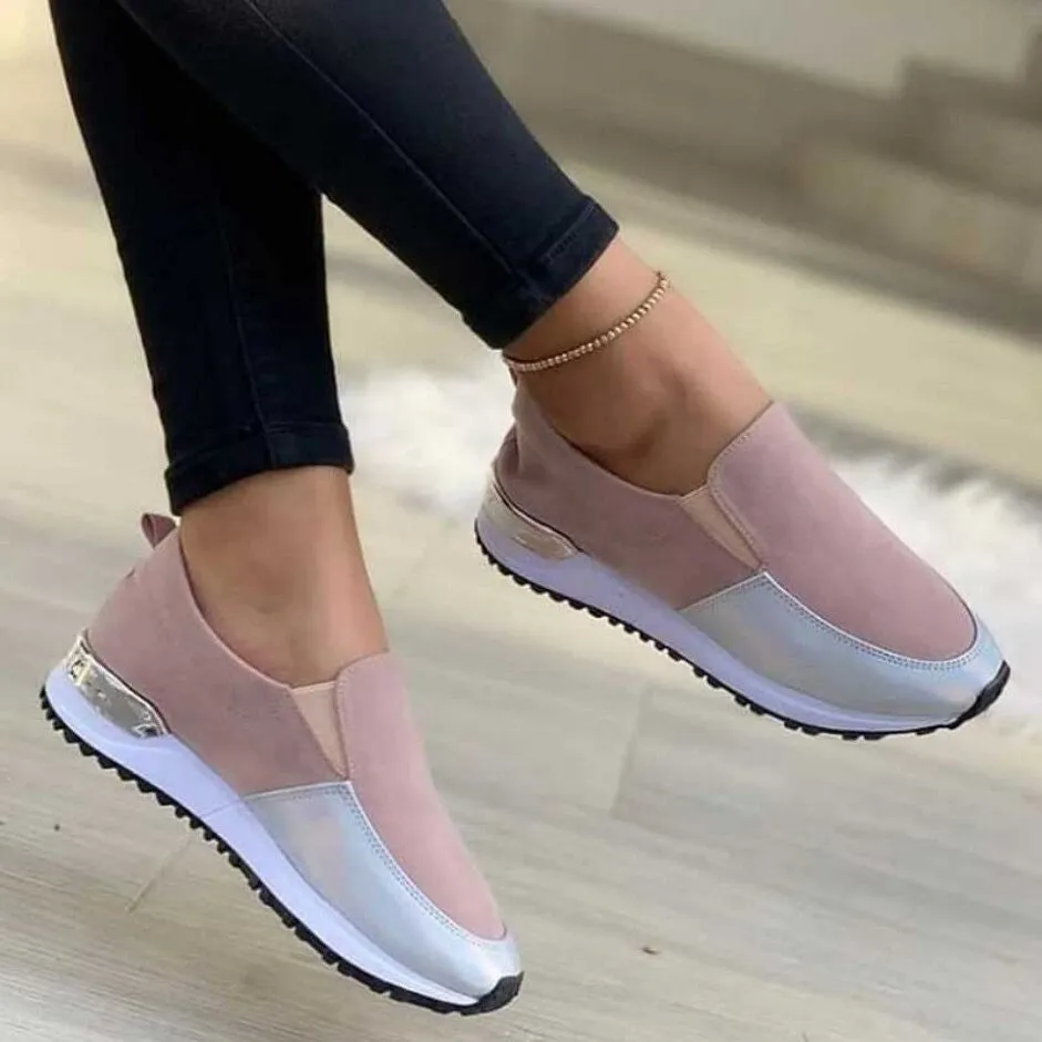 OCW Woman Comfortable Platform Casual Slip On Sneakers Wedge Loafers Sport Shoes