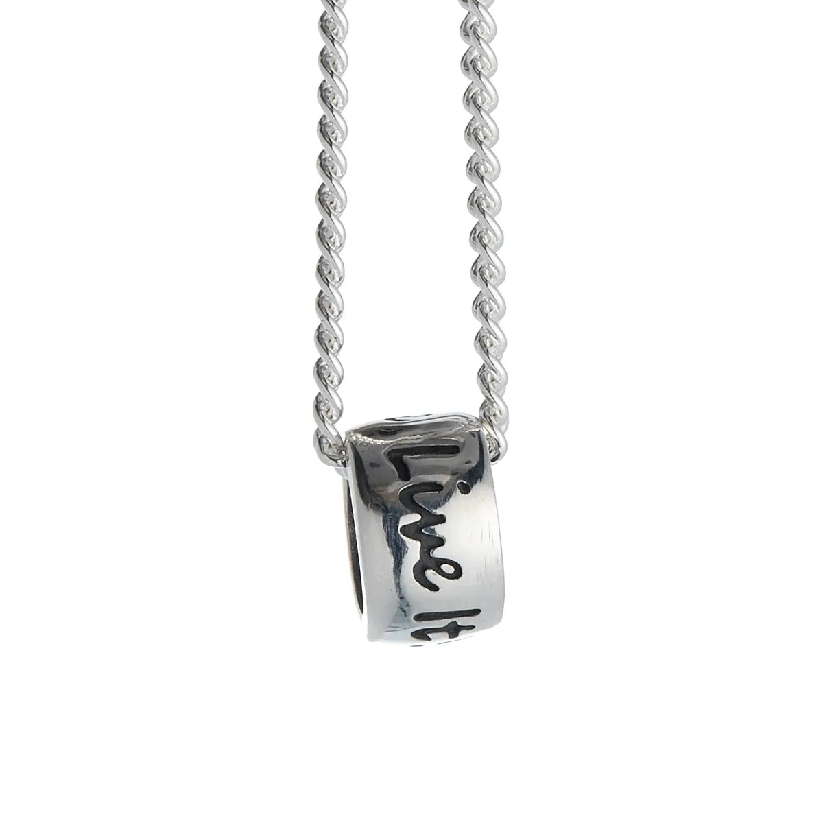 One Life, Live It! Recycled Silver Necklace