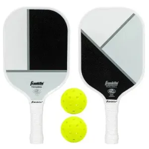 Open Box - Franklin Sports 2 Player Poly Pro Pickleball Set with Balls - Black/White