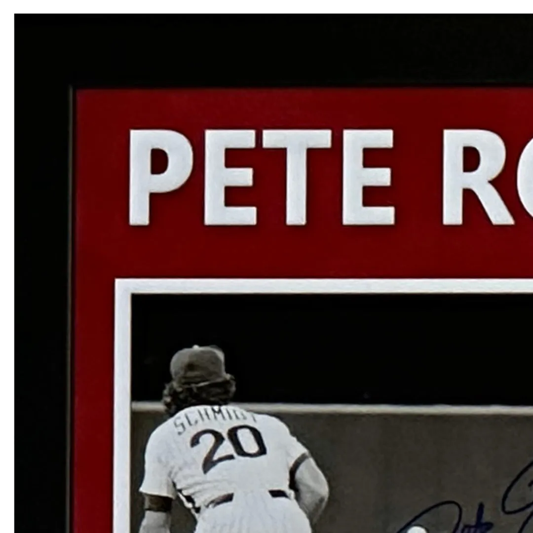 Pete Rose Hand Signed & Framed Cincinnati Reds Charlie Hustle 8x10 Photo (JSA)