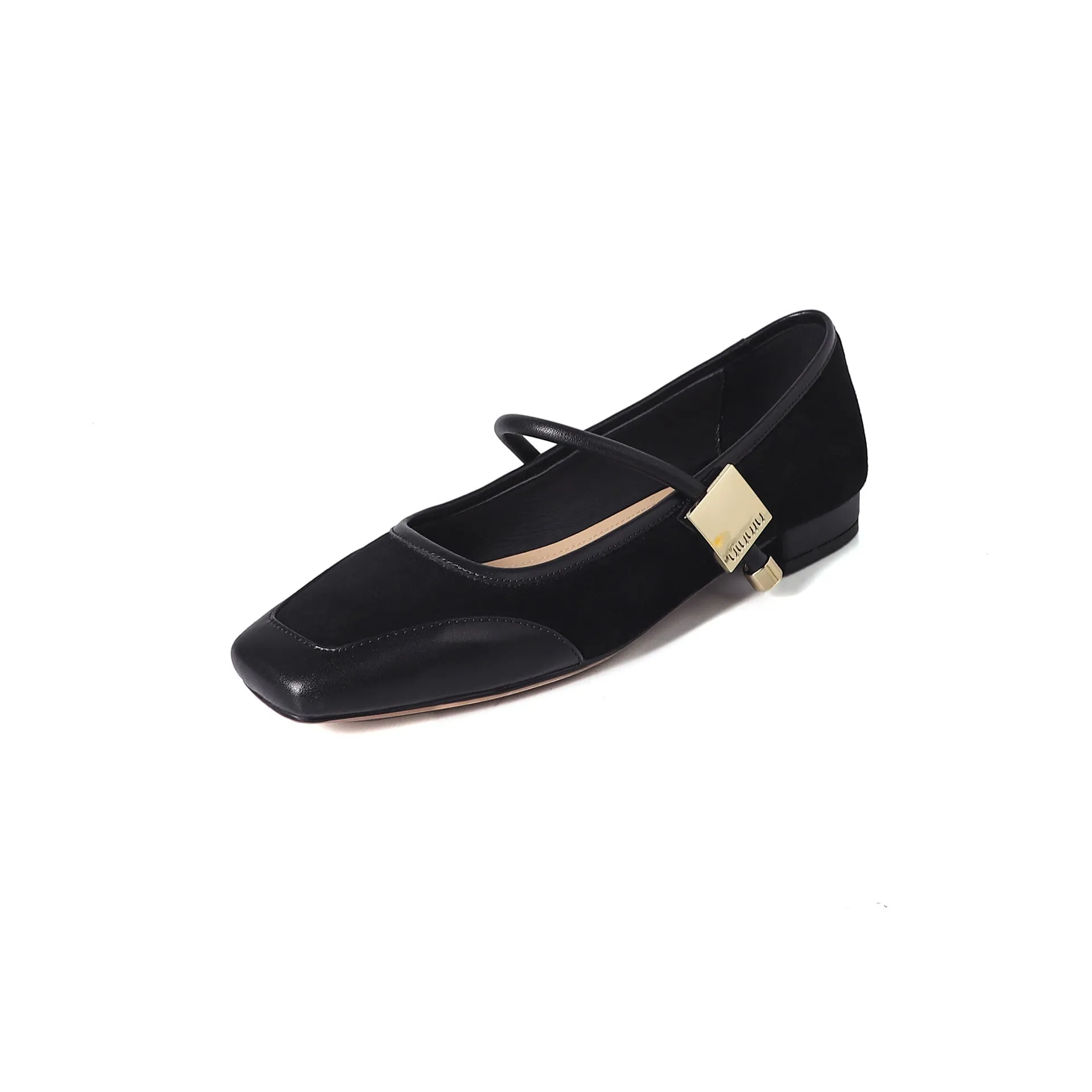 Pre Order:  Square Toe Shallow Mouth Low Heel Shoes