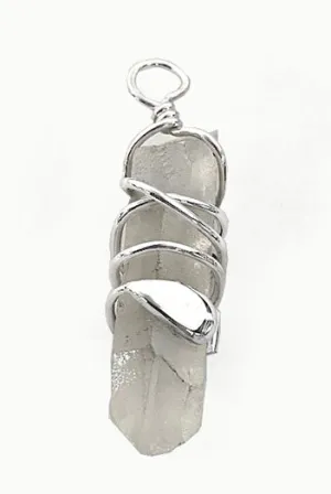 Quartz Crystal with Silver SUP, Canoe, Kayak Paddle Wrap Pendant