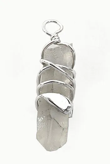Quartz Crystal with Silver SUP, Canoe, Kayak Paddle Wrap Pendant