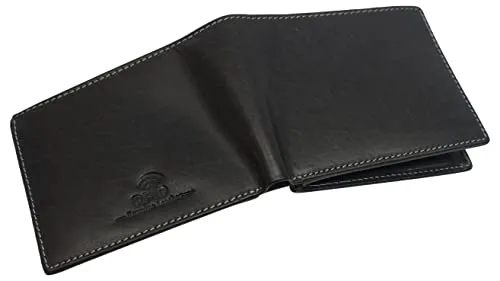 RFID0052BF RFID Blocking Bifold Vintage Buffalo Leather Wallet For Men with Center Flap ID