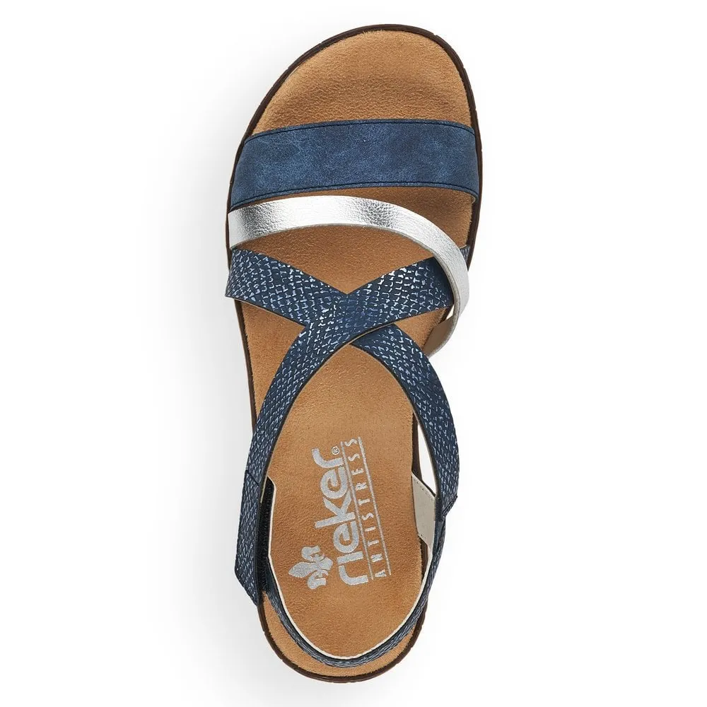 Rieker Sandals V3663 Ladies Shoes Blue