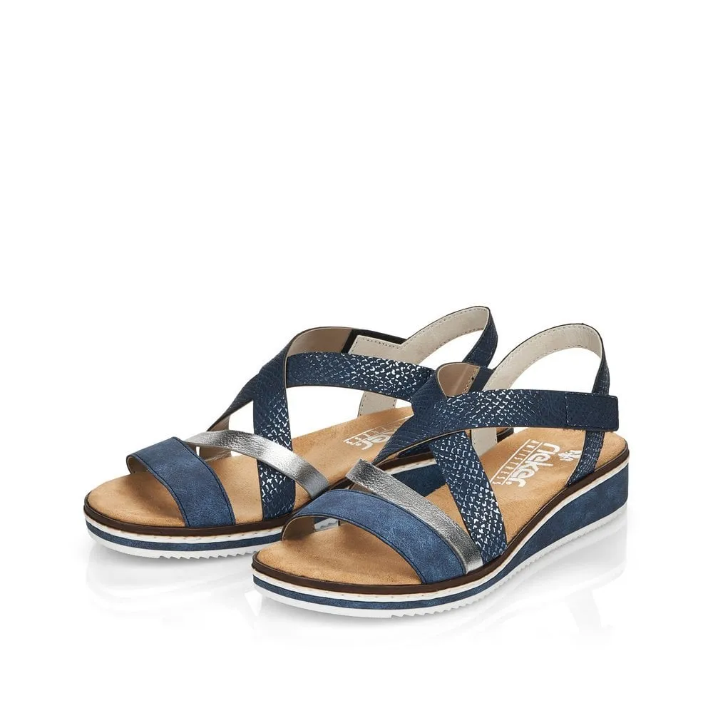 Rieker Sandals V3663 Ladies Shoes Blue